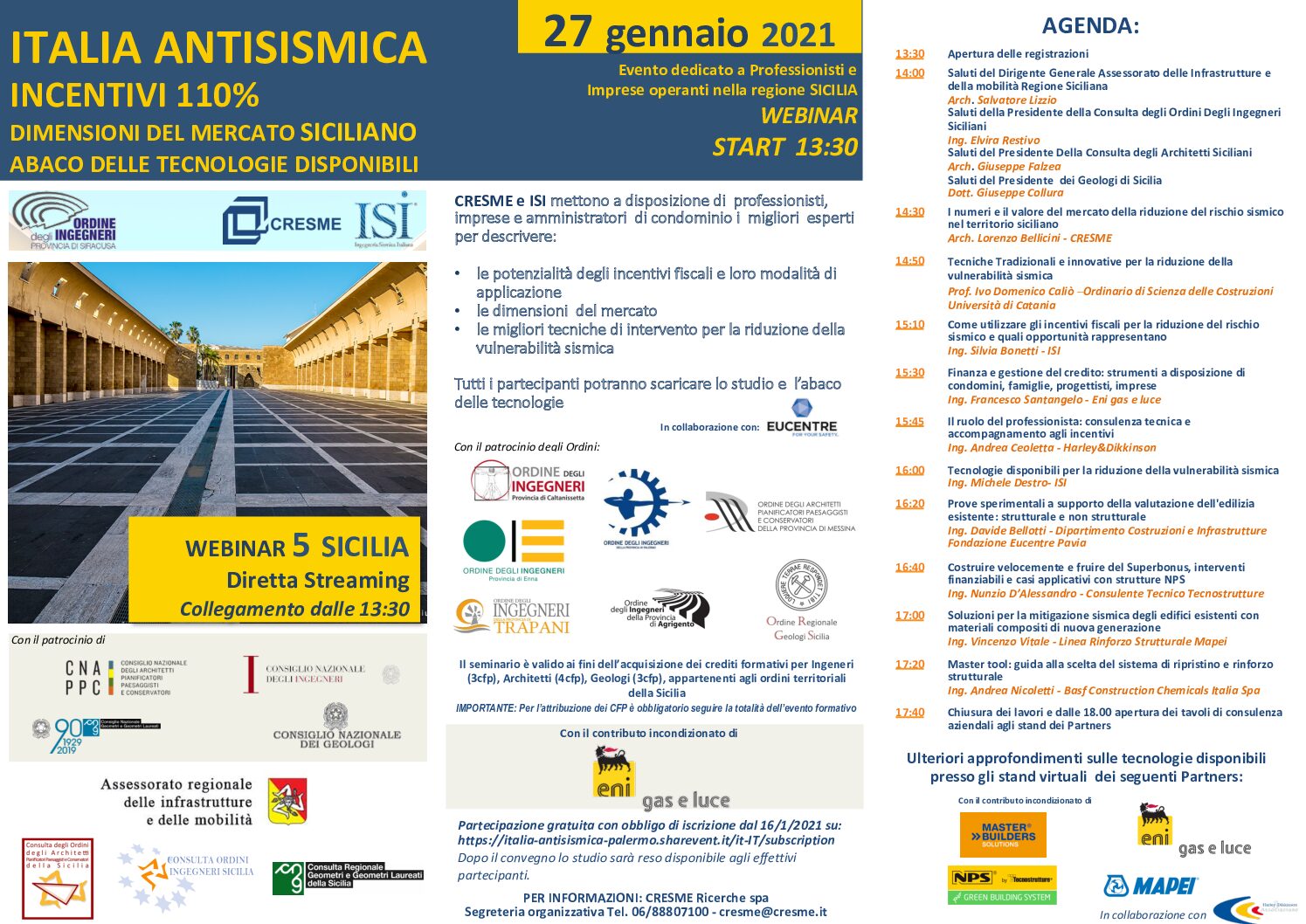 27 gennaio 2021 – Webinar del Cresme con il Patrocinio della Consulta